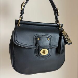Coach Black Crossbody Bag with Gold Hardware and Adjustable Strap